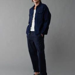 American Eagle Navy Cotton Regular fit Solid Jacket-image-82