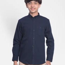 Crimsoune Club Boys Navy Solid Full Sleeves Shirt-picture-27