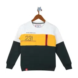 Monte Carlo Kids Mustard & Bottle Green Printed Sweatshirt-image-90