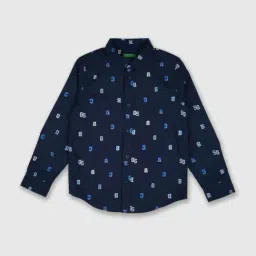 United Colors of Benetton Kids Navy Printed Shirt-picture-27