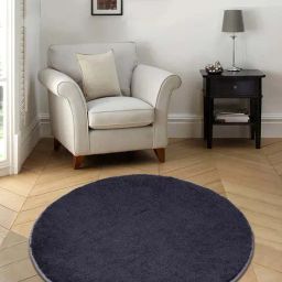 Saral Home Navy Cotton Anti-Skid Bathmat - Set of 1-image-9