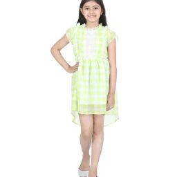 StyleStone Kids Green Checks Dress-image-23