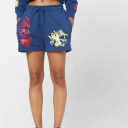 Only Blue Graphic Print Shorts-image-83