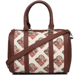 ZOUK White Printed Medium Duffle Bag-0