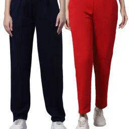 Vimal Jonney Navy & Red Regular Fit Mid Rise Track Pants - Pack of 2-image-84