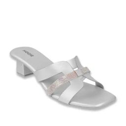 Mochi Women's Silver Casual Sandals-image-18