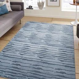 OBSESSIONS Blue Solid Machine Made Carpet - Medium (230 cm x 160 cm)-58