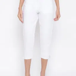 Fabindia White Regular Fit Cropped Pants-21