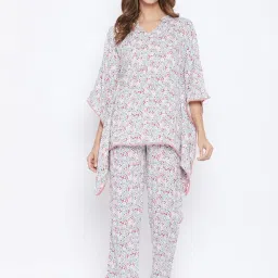 The Kaftan Company Multicolor Printed Kaftan With Pyjama image 1