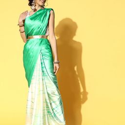 DIVASTRI Tie and Dye Satin Saree-image-38