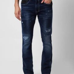 Spykar Blue Bootcut Lightly Washed Distressed Jeans-picture-38