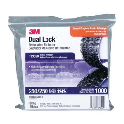 3M RECLOSABLE FASTENER, PO, 1" X 10FT, BLK, TB3550-31