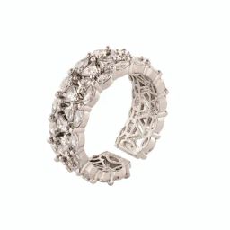 Saraf RS Jewellery Silver Plated White CZ Studded  Band Finger Ring-image-55