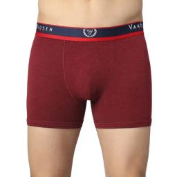 Van Heusen Sport Regular Fit Jaspe Textured Double Layer Gusset Solid Trunks - Deep Red Jaspe-picture-3