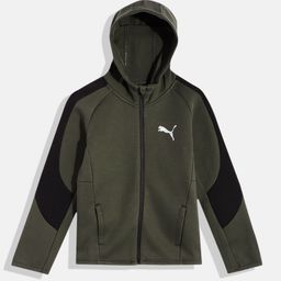 Puma Boys Green Evostripe Regular Fit Bomber Jacket-image-47