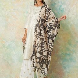 Melange by Lifestyle Printed Thread Work Dupatta-image-71