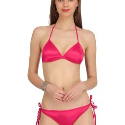 AROUSY Pink Cotton Bra Panty Set-image-5