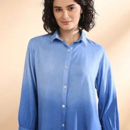 Maaesa Blue Rayon Ombre Shirt-image-28