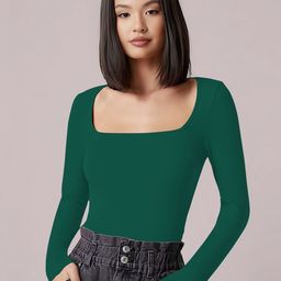 Dream Beauty Fashion Women Solid Square Neck Regular Top-image-84