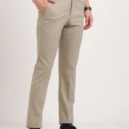 Turtle Dark Beige Slim Fit Trousers-image-30