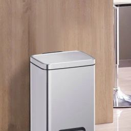 Obsessions Metallic Fingerprint Resistant Step Medium Dustbin With Liner - 12 L-image-37