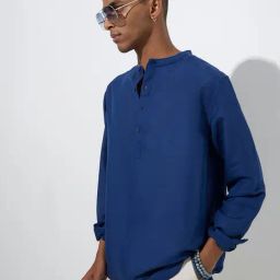ETA by Westside Indigo Solid Relaxed-Fit Shirt-image-61