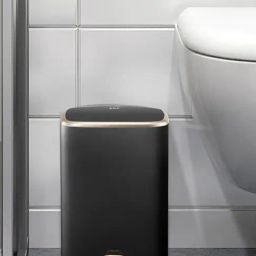 Obsessions Black Steel Fingerprint Resistant Step Small Dustbin With Liner - 6 L-image-20