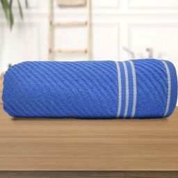 Aura Blue & White 1 Cotton 400 GSM Bath Towel-image-92