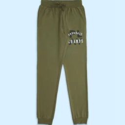 Pantaloons Junior Olive Cotton Printed Trackpants-image-97