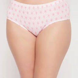 Clovia White Cotton Printed Hipster Panty-image-79