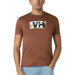 Van Heusen Brown Cotton Slim Fit Printed T-Shirt-image-49