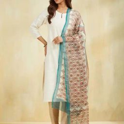 Fabindia Off White Printed Dupatta-picture-38