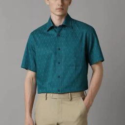 Louis Philippe Green Cotton Regular Fit Printed Shirt-picture-6