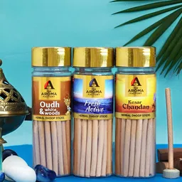 The Aroma Factory 3-Pcs Beige Non Toxic Herbal Low Smoke Incense Sticks-image-80