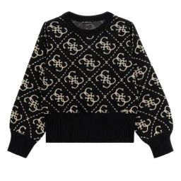 Guess Kids Black All Over 4G Logo Regular Fit Sweater-image-49