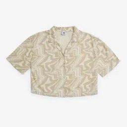 Y&F Kids by Westside Beige Abstract Pattern Shirt-picture-41