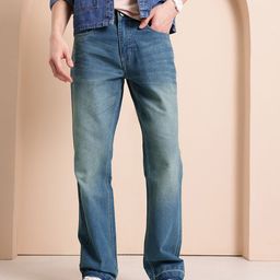 Mast & Harbour Men Bootcut Frayed Hem Jeans-picture-52