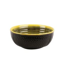 VarEesha Black & Yellow Ceramic Serving Bowl (0.7 L)-2