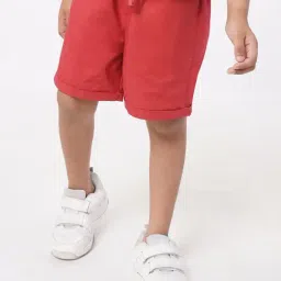 Ed-a-Mamma Kids Red Cotton Regular Fit Shorts-image-95