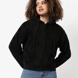 Campus Sutra Black Regular Fit Hoodie-image-82