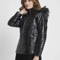 Spykar Black Regular Fit Puffer Jacket image 3