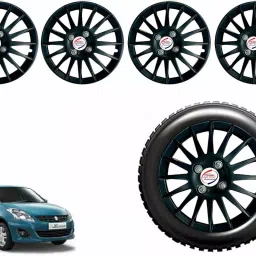 Auto Pearl CBK18 R14 35.56 cm (14 Inch) Press Type Wheel Hubcap with Retention Ring Glossy Black Wheel Cover for Maruti Swift Dzire VXI (Set of 4)-image-40