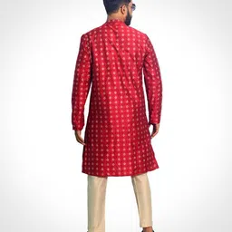 House of Aqss Men Printed Regular Kurta with Dhoti Pants image 3