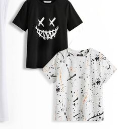 Dagcros Boys 2 Printed Pure Cotton T-shirt-image-70