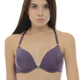 Da Intimo Purple Under Wired Padded Front Open Bra-image-14