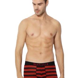 Van Heusen Red Regular Fit Striped Trunks-image-86