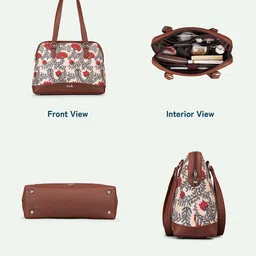 ZOUK Floral Printed Structured Shoulder Bag image 4