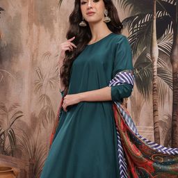 Sangria A-Line Kurta with Trousers & Dupatta-picture-32