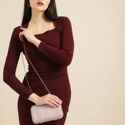 DressBerry Textured Box Clutch-43