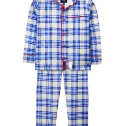 Cherry Crumble By Nitt Hyman Kids Blue & Grey Checks Nightsuit-image-87